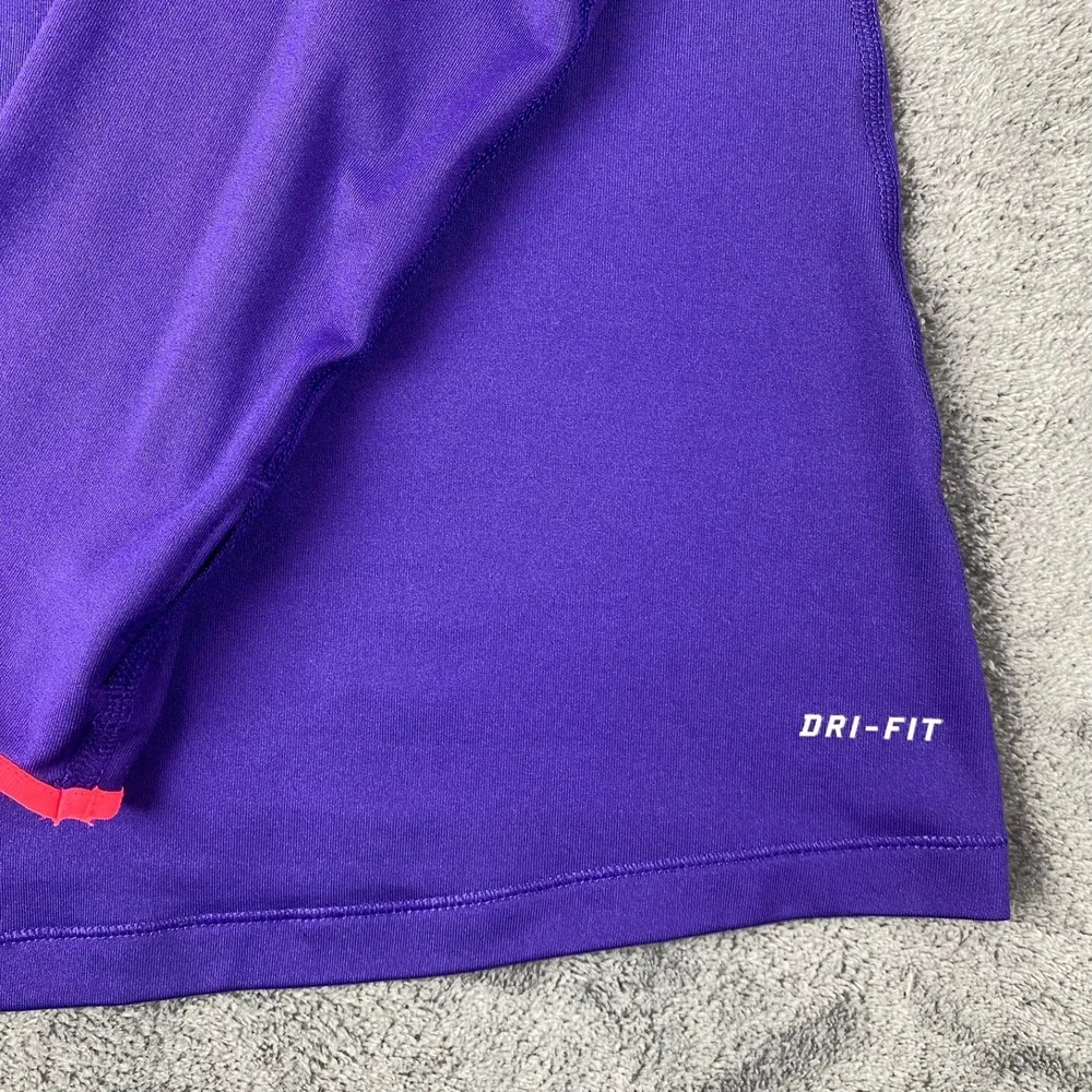 Nike Womens XL Quarter Zip Pullover Purple Dri-FIT Long Sleeve Thumbholes